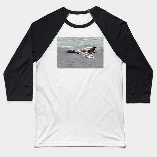 Vulcan Over the Sea Baseball T-Shirt by aviationart